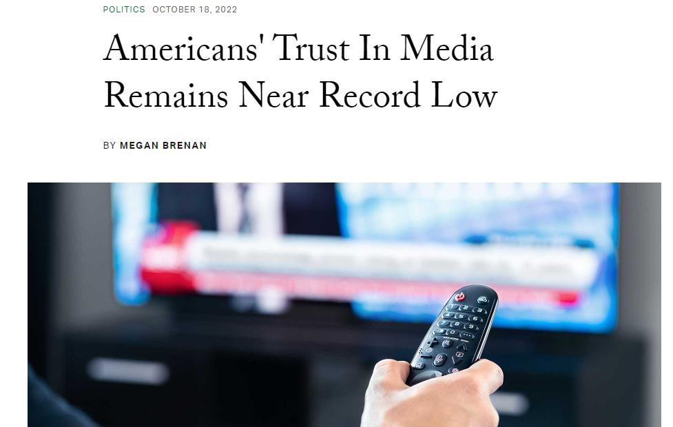 美国最害怕局面出现，美媒体彻底失去民众信任，仅有7%的受调查者选择非常信任美媒消