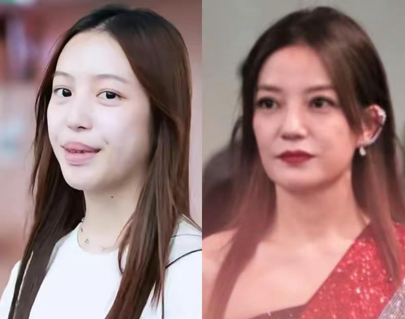赵薇女儿长得太像她前夫了，尤其是嘴巴，真的拉低了她女儿的颜值。
虽然看着也像赵薇