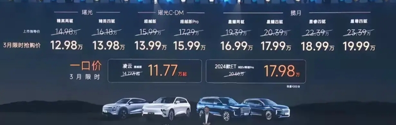 技术男奇瑞全系都在打折，平均降价2至3万元，平均打8折。
刚刚上市不久的揽月直接