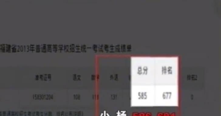 2013年，福建一女生高考连续两次落榜，成绩只有364分，但女孩却坚称自己考了5