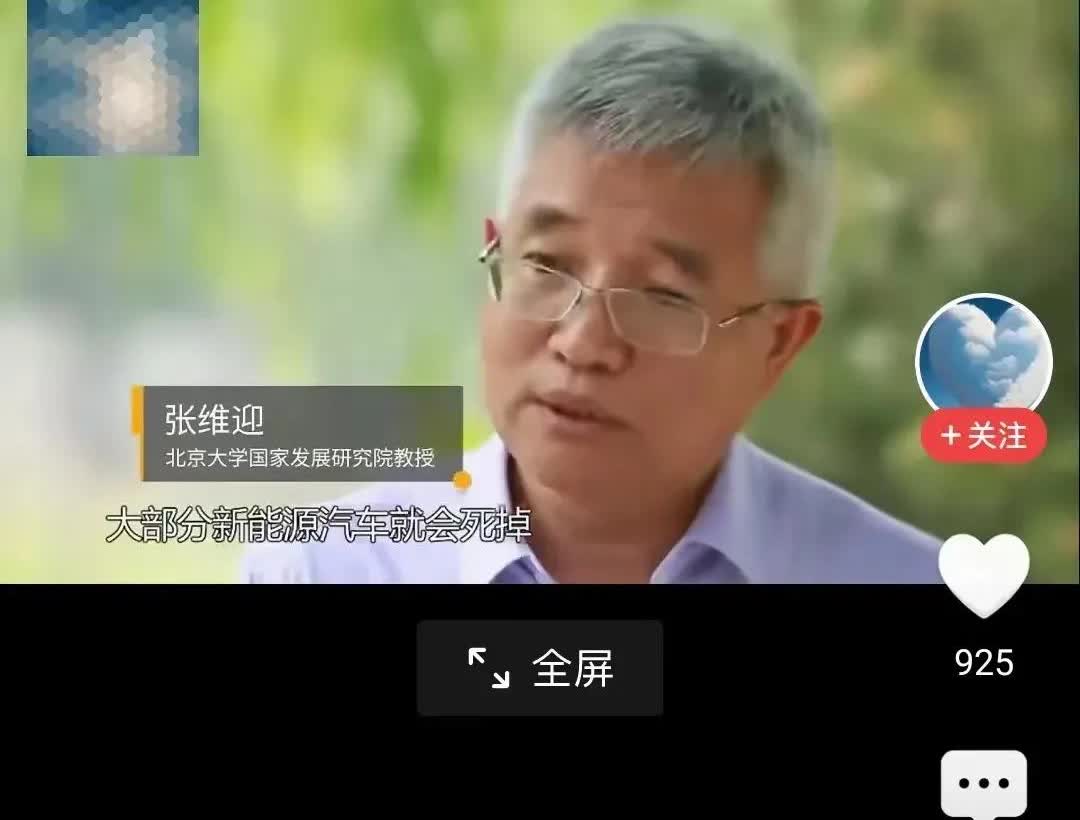 张维迎教授说的，我国大部分新能源汽车会死掉，时不时就被人翻出来批一通。某些人小学