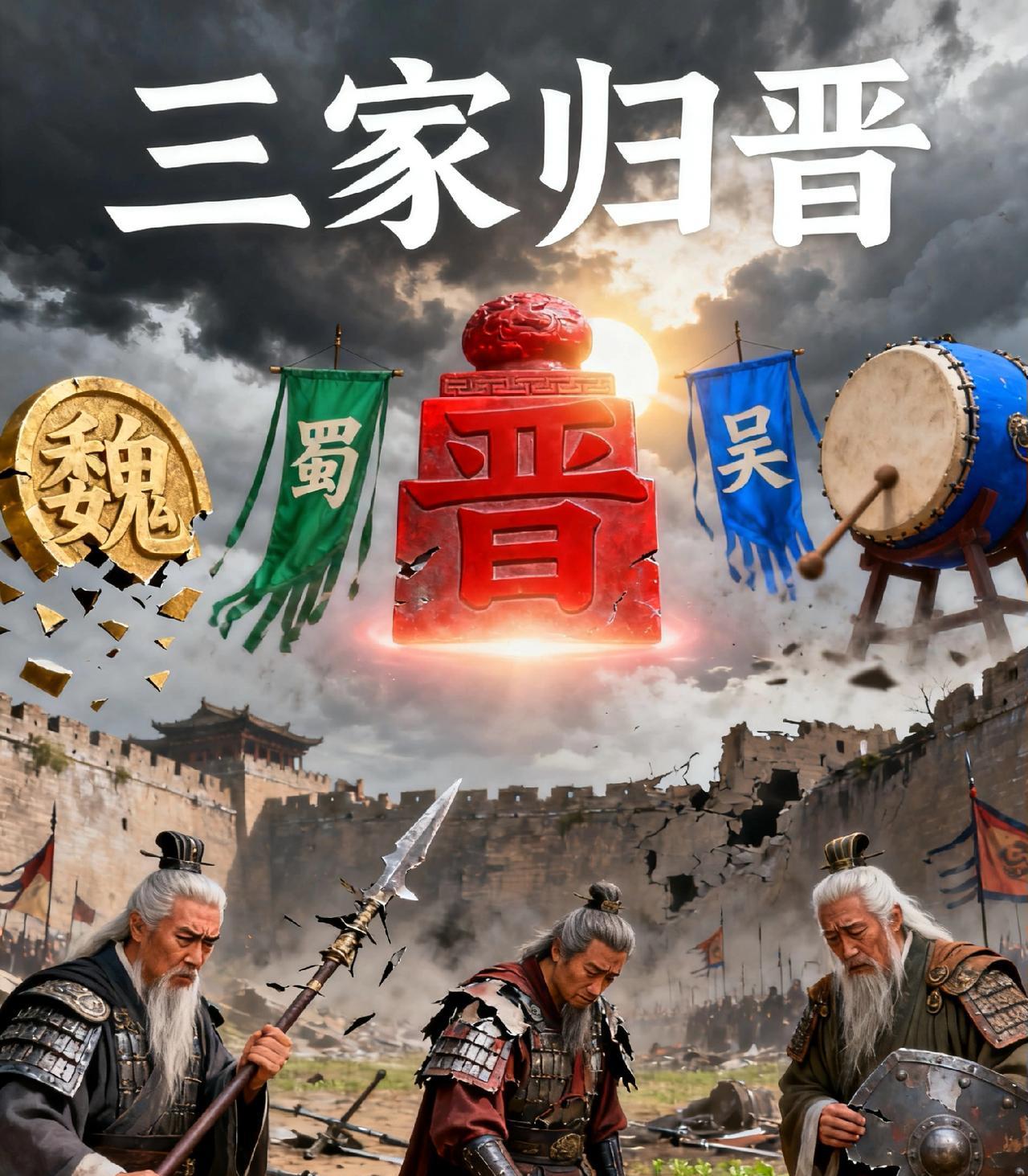 三国结局让人惋惜，打来打去那么多年，三家归晋了，历史真是让人意想不到
三国演义电