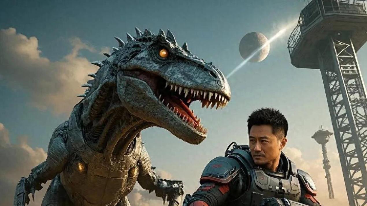 “吴京科幻新作造型曝光：手持激光剑对战机械恐龙”