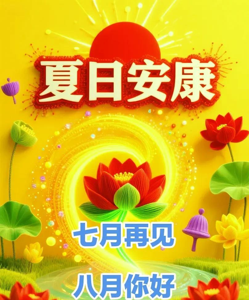 七月再见·八月你好
[心][微风]愿日子如光。七月的蝉鸣渐歇，把燥热与匆忙轻轻收