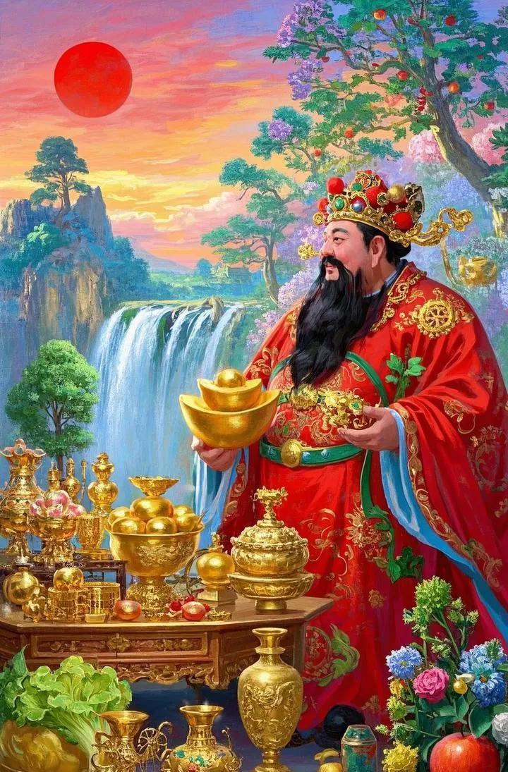 一拜财神发大财，金银财宝滚滚来，豪车别墅随便买，日子过得真豪迈。
二拜财神运气好