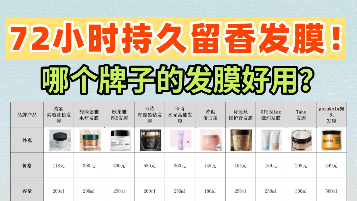 哪个牌子的发膜好用？72小时持久留香发膜！全网口碑评测