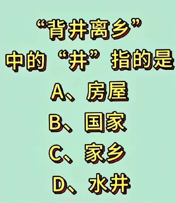 到底背井离乡中的井指的是什么？