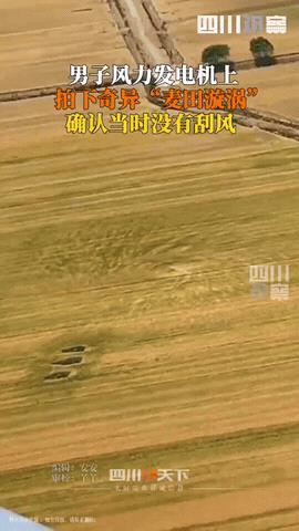 “彻底解释不清了！”7月6日报道，安徽，男子在风力发电机上工作，突然发现下方麦田