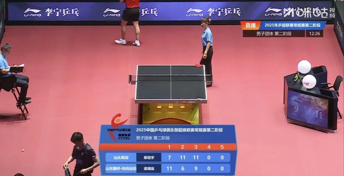 梁靖崑险胜陈垣宇，为山东魏桥锁定胜局！
     今天，中国乒超联赛第二阶段男子