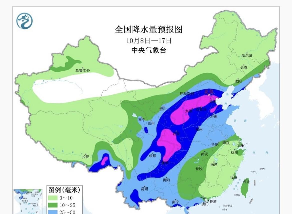 【中期天气预报】展望未来十天来看副高还将继续控制大局。期间 没有强冷空气南下我国