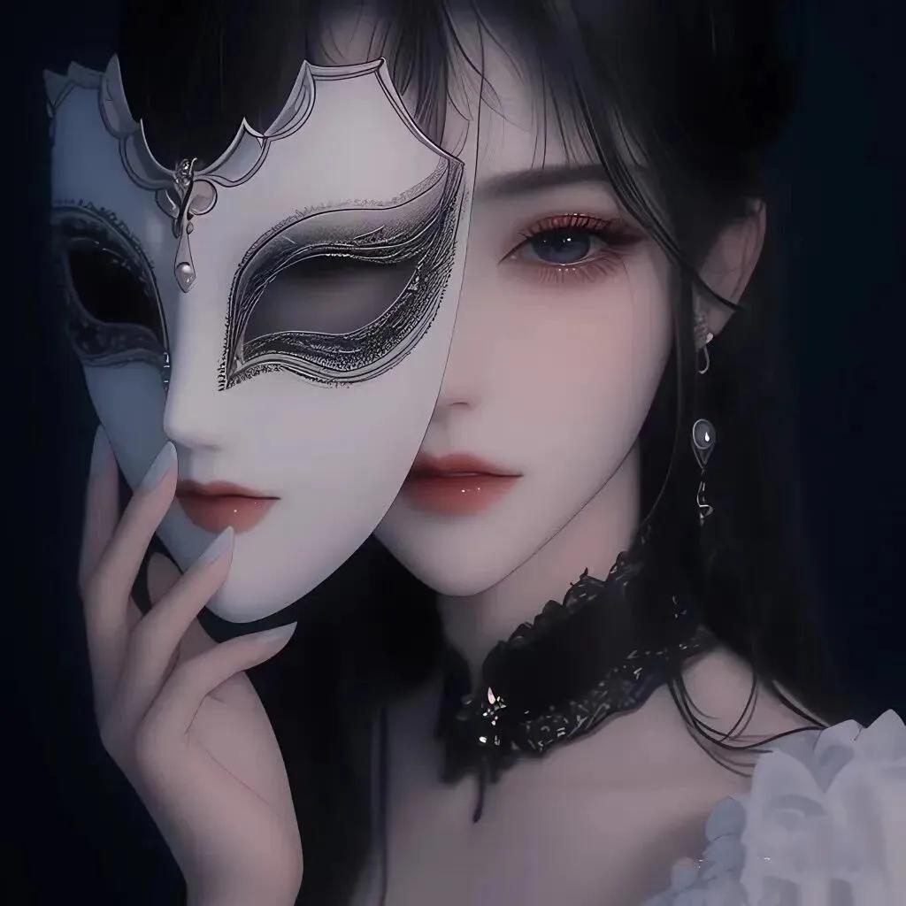 面具下的美丽面孔 女神头像
