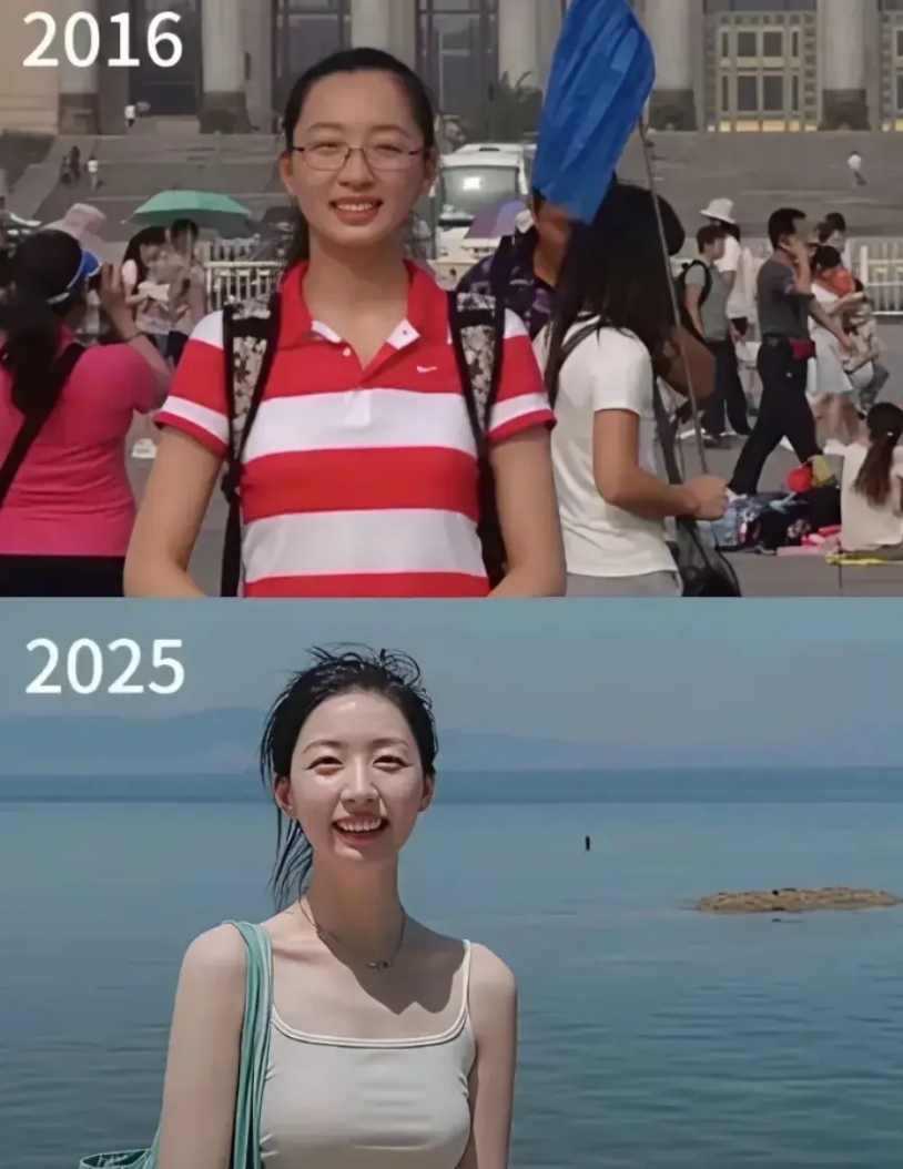 小姐姐戴眼镜更迷人，怎么不带了啊。