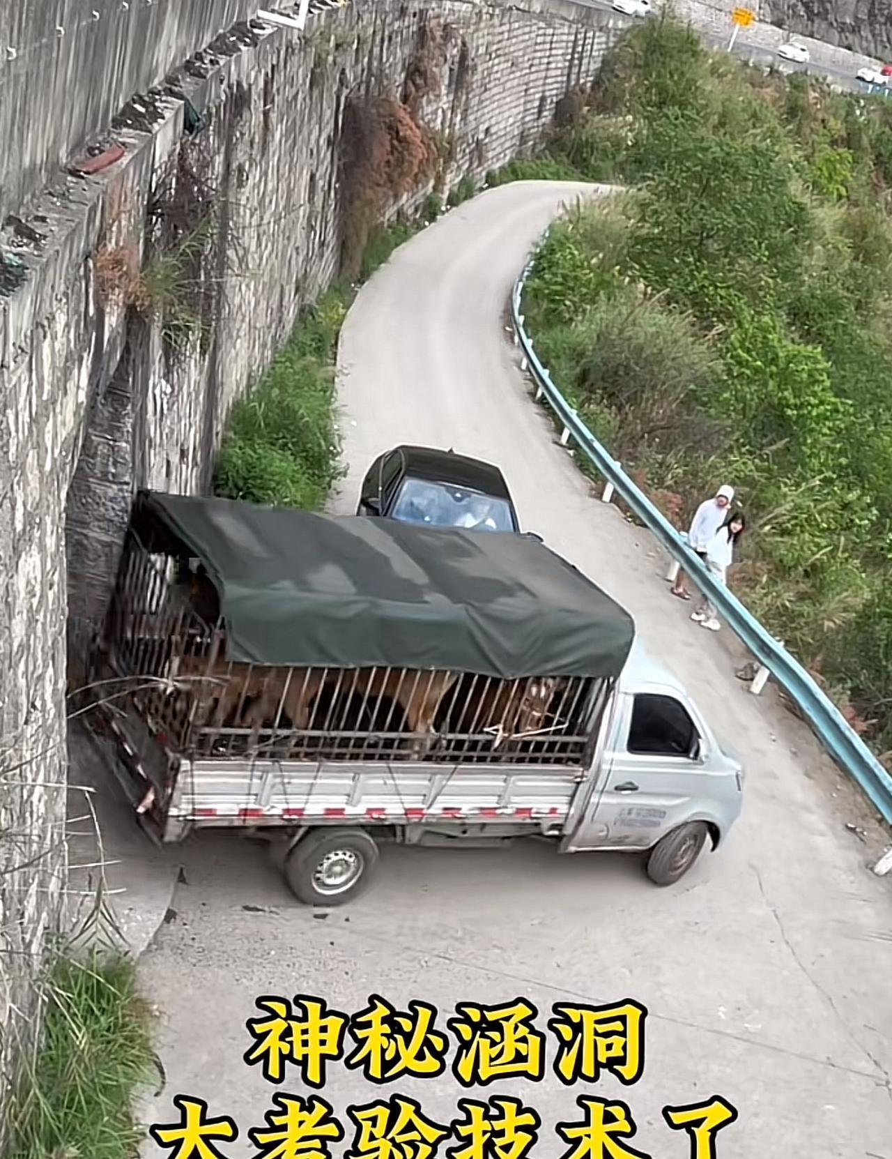 第一辆黑车多牛呢!就往后退那么一点
考验小货车。没想到是没技术没人品。