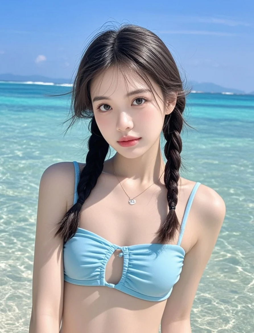 海边灵动俏皮小仙女，瞬间让你心动