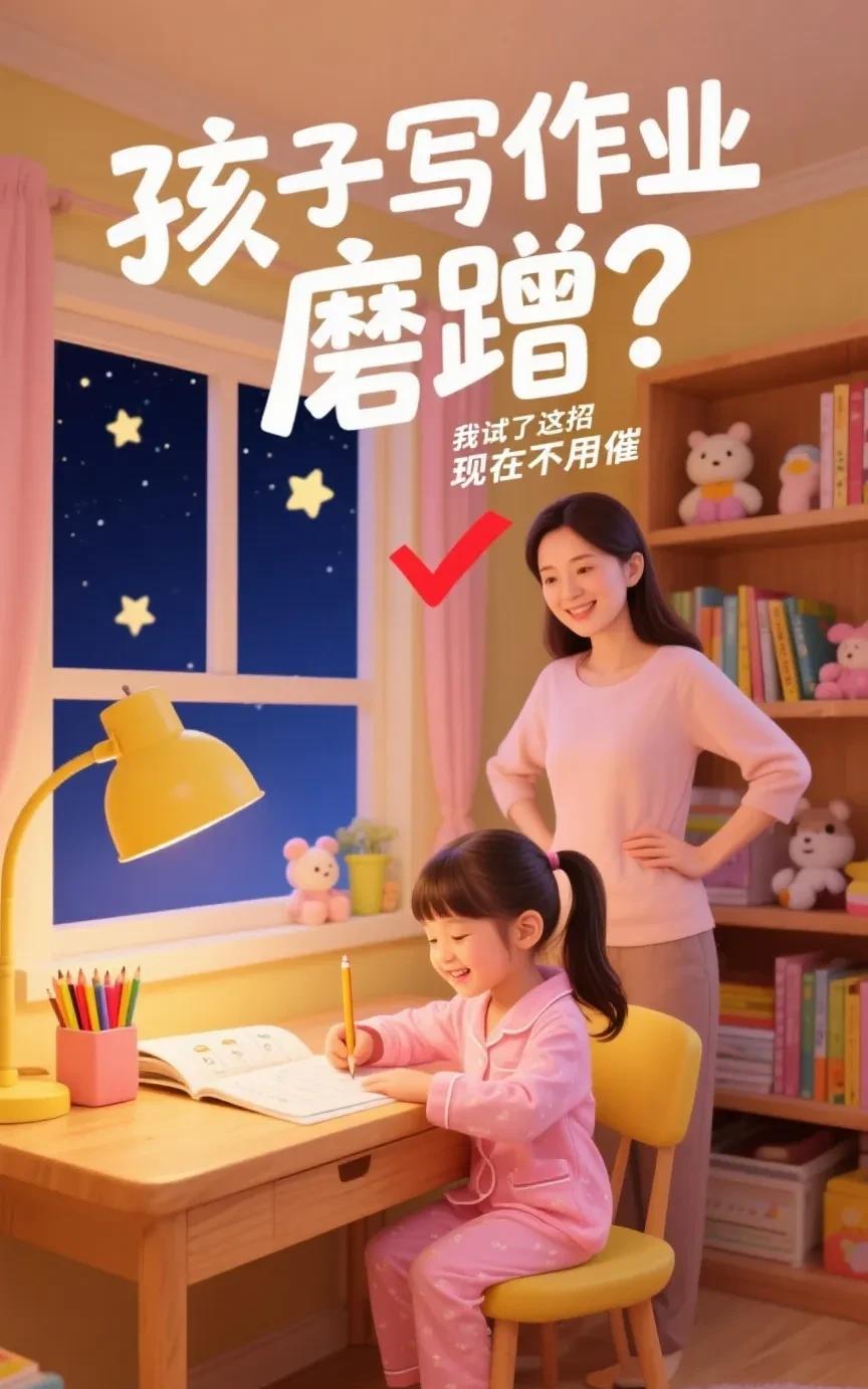 孩子写作业磨蹭？我试了这招，现在不用催
以前娃写作业，桌子上摆着橡皮玩半天，一道