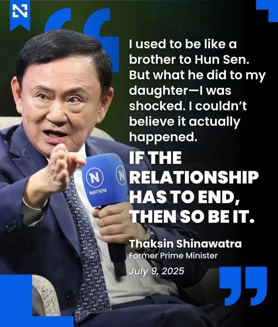 沉寂良久，他信终于对洪森所做的事情发表声明！
他信终于打破沉默，公开对洪森对他女