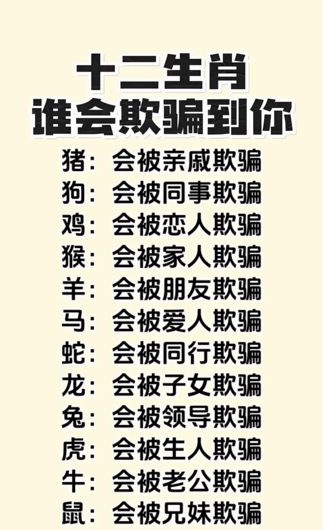 十二生肖谁会骗，笑看人间百态生。