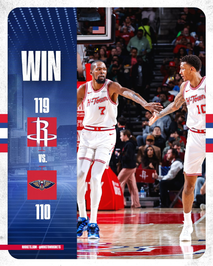 强势反弹！#火箭战胜鹈鹕# 
冰封许久的火箭三分，
终于迎来了回暖，
有了外线的