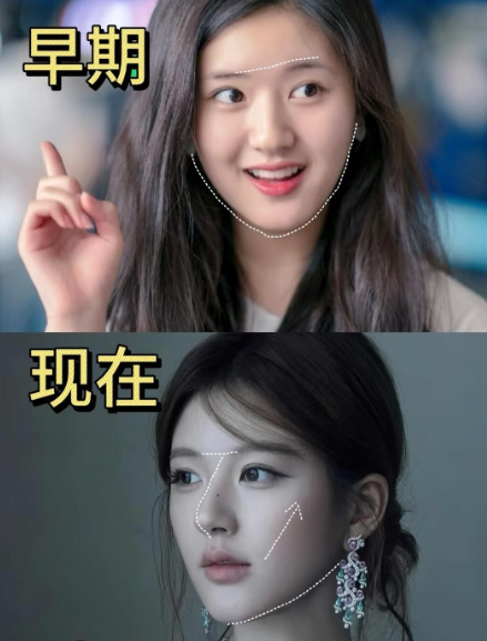 虽然现在的赵露思变得性感美丽的，但这是另一种美丽和成熟感，没有早期的她漂亮了，眼