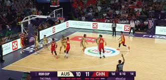 任凭袋鼠军团严防死守，俊杰连打五个英雄球，入选亚洲杯最佳阵容，登陆NBA希望激增