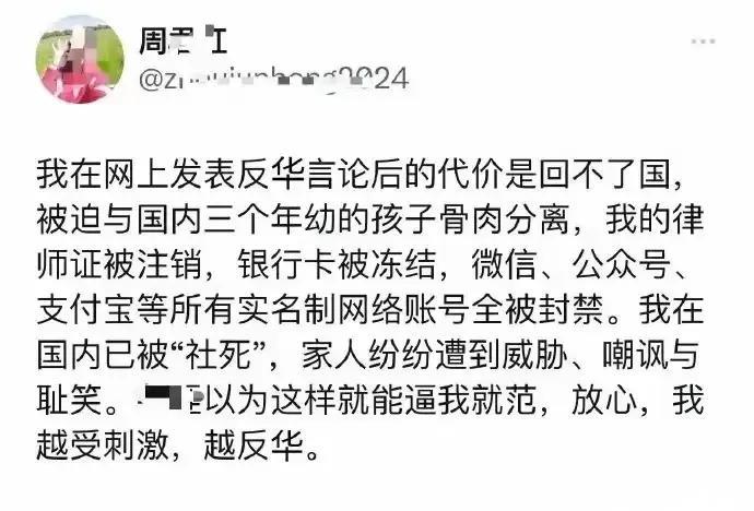 又一个润人破防了！
诋毁祖国，跪舔国外，一转身却惊愕的发现，国家竟然不再惯着他们