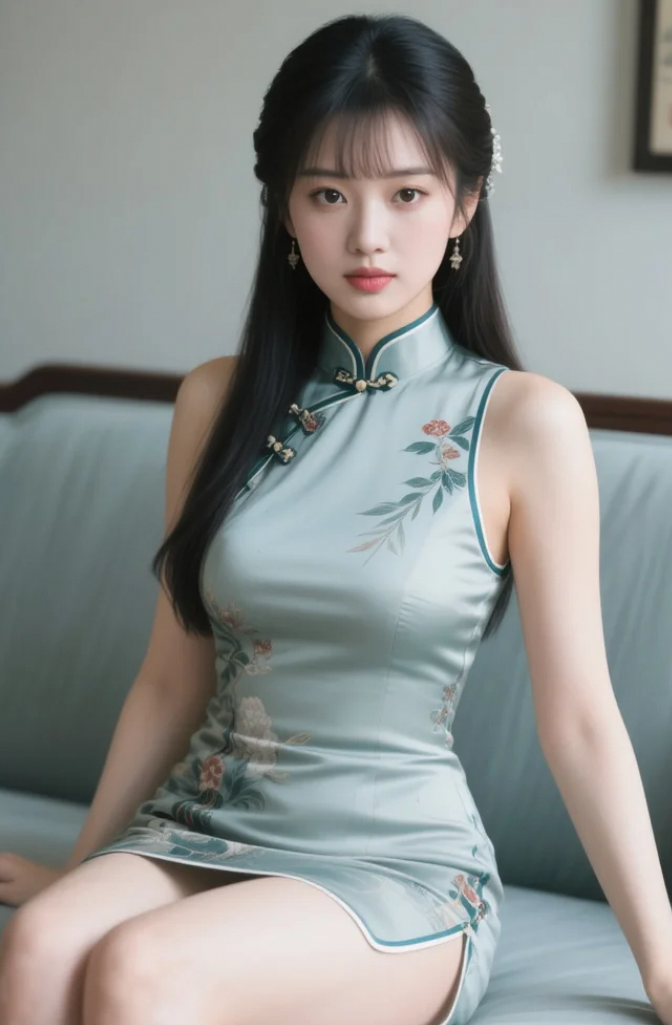 一袭旗袍让她仿佛从历史画卷中走来的佳人