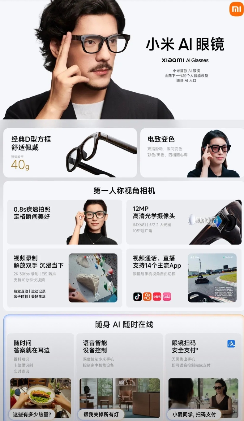 这次发布会个人最感兴趣的就是这个眼镜，不过1999的起步价感觉还是有点高了，毕竟