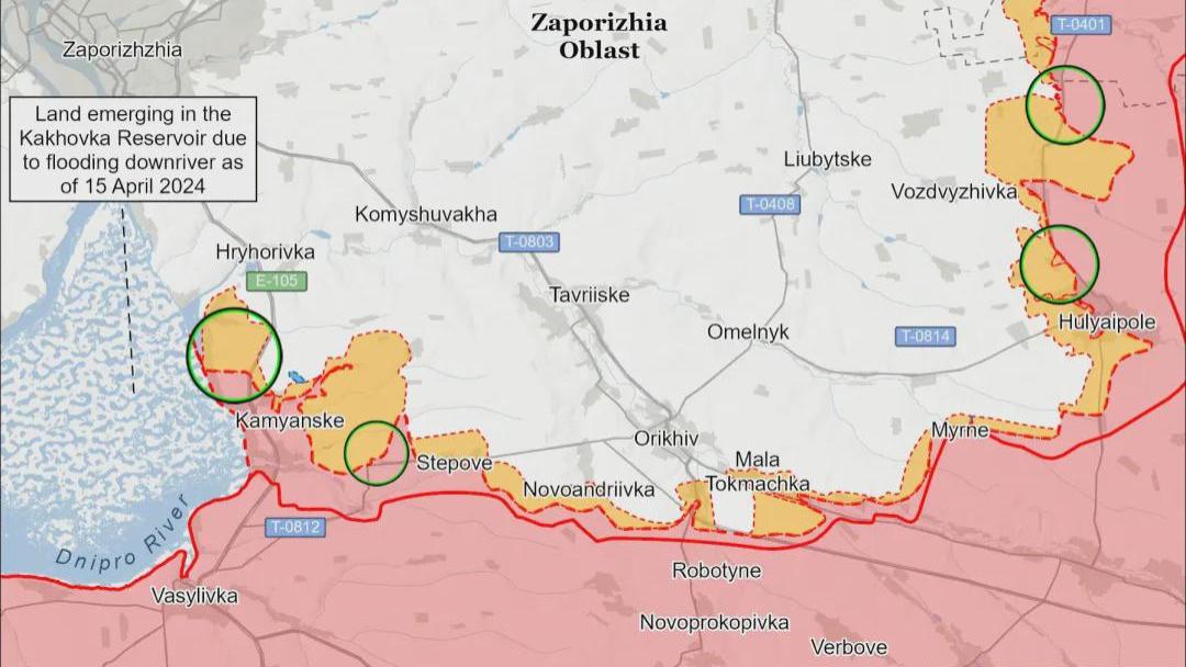 美国战争研究所最新消息，俄军在扎波罗热攻势增强，乌军关键后勤线面临威胁