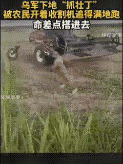 乌克兰兵荒，四处抓壮丁，看到农户独自在地里干活，迫不及待的就去了。
正在干活的农