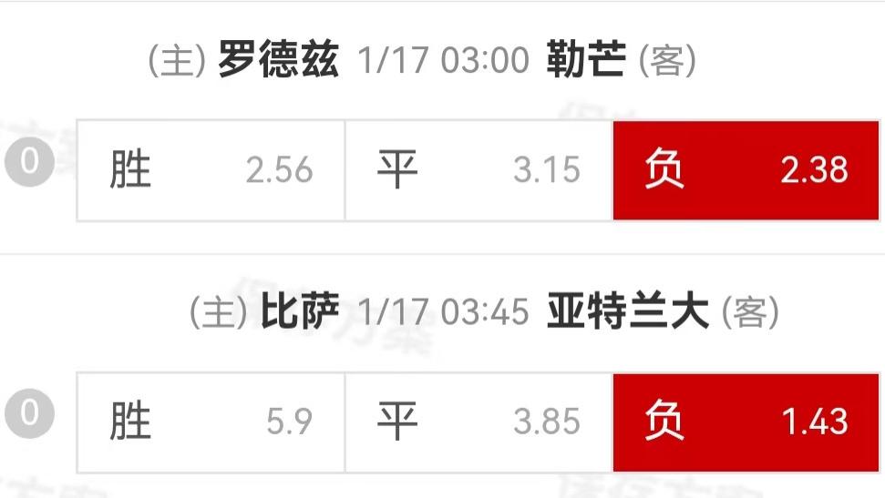 {一脚球}竞彩推荐：罗德兹VS勒芒+比萨VS亚特兰大