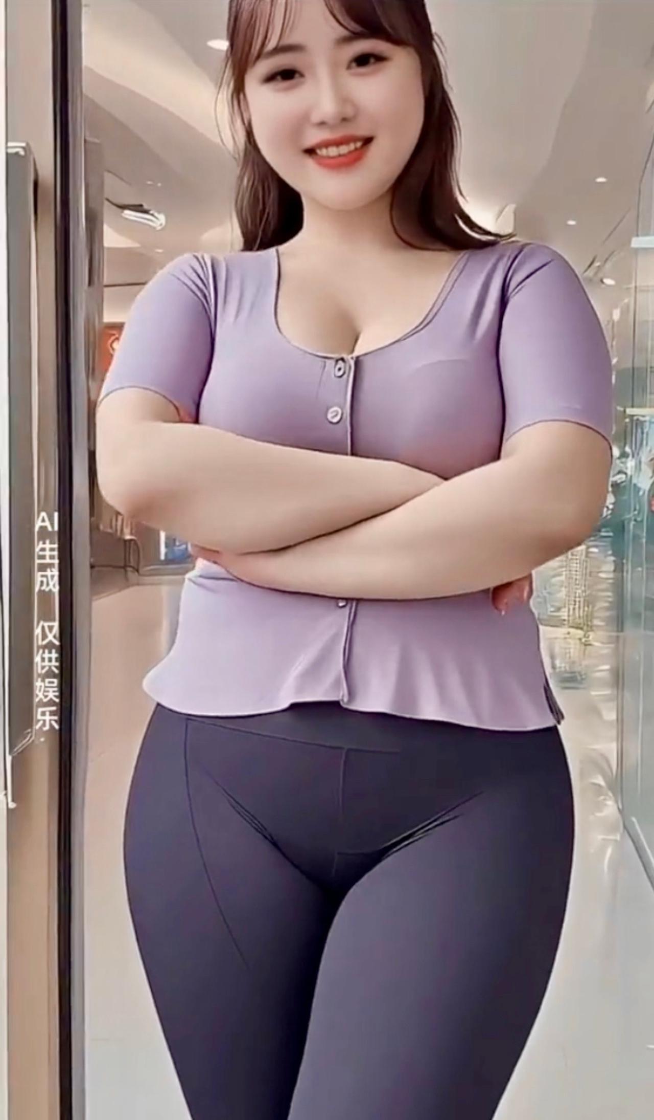 打油诗.俺家的胖媳妇
媳妇身型富态娇，
紫衣绷起肉条条。
交叉玉臂门前站，
笑靥