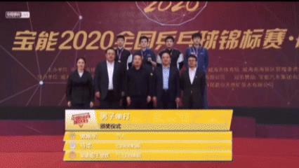 2020年中国乒乓球锦标赛，
八一队解散，
樊振东以个人名义参加。
决赛4:3胜