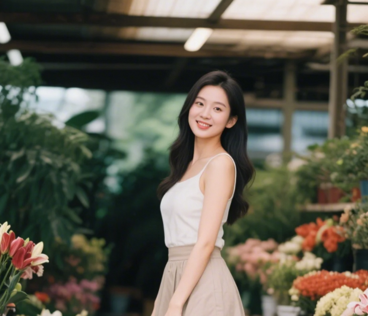 花丛中走出的神仙小姐姐，美到窒息！