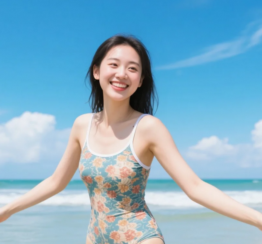 与蓝天对话：今日泳装心情分享