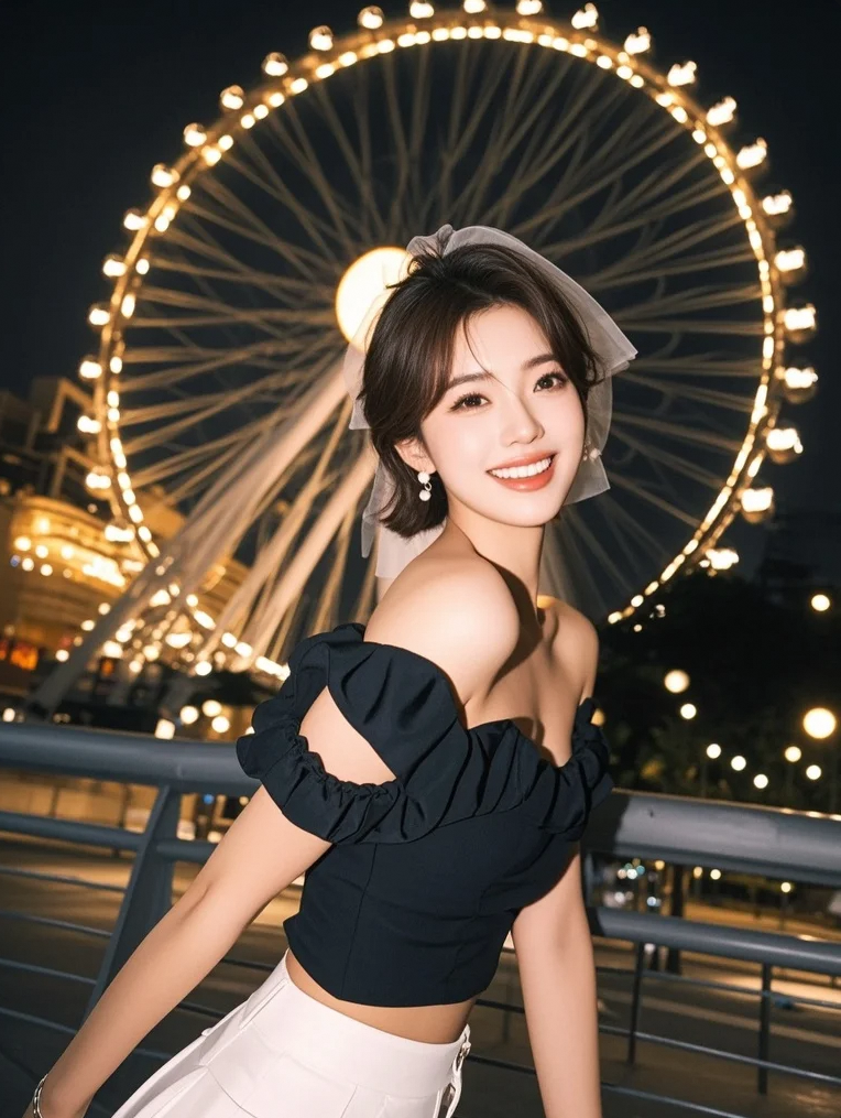 夜晚的摩天轮会魔法，把少女心事写成诗