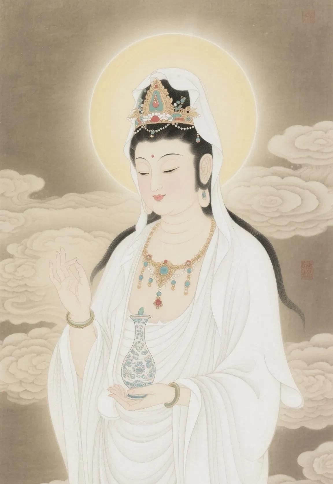 要是今天遇见观音菩萨，千万别迟疑，心里话赶紧跟上——“心想事成”四个字，赶紧在心