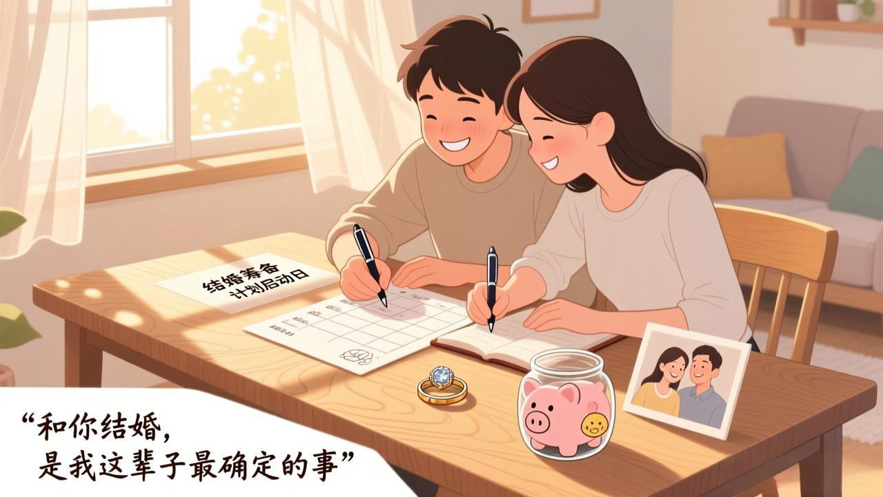 她说“我们该结婚了吗？”是在等你认真回答