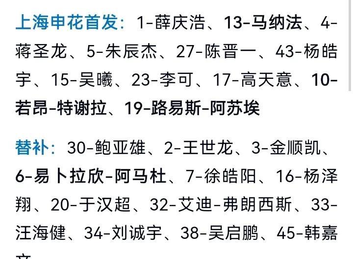 申花首发出炉！赤道几内亚锋霸闪亮登场！另外李可也首发！刘诚宇替补！今天斯卢茨基应