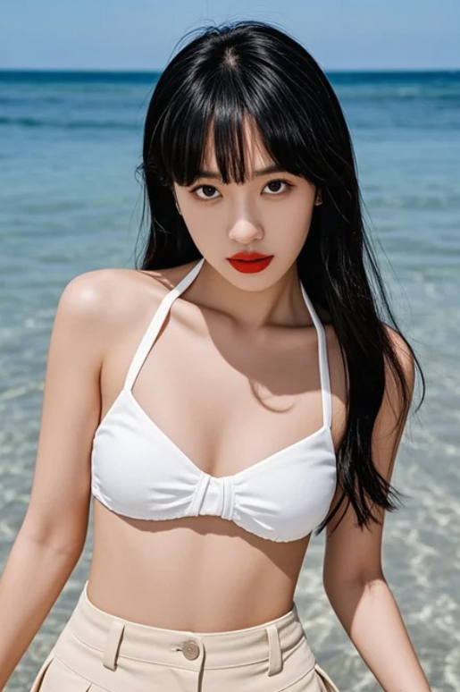 美女轻轻一笑，连背影都染上了暖色调光晕！