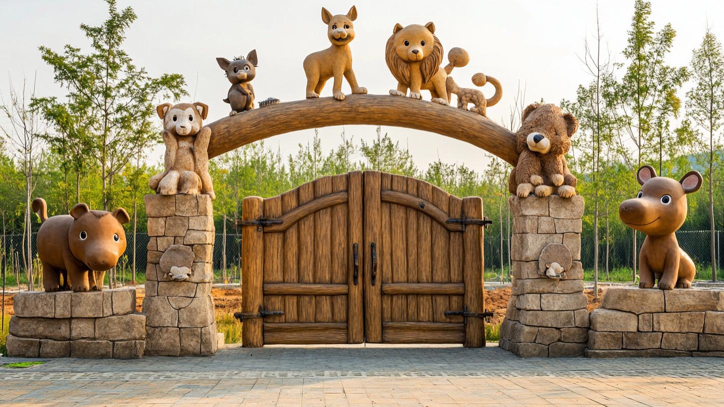 牧场大门的“小哨兵”：当晨光遇见毛茸茸的问候