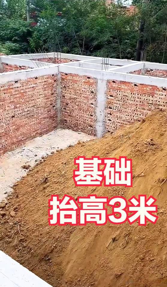 不听劝，谁来劝都不听[发怒][发怒]
非要把基础抬高3米多的高度
然后不惜重金，