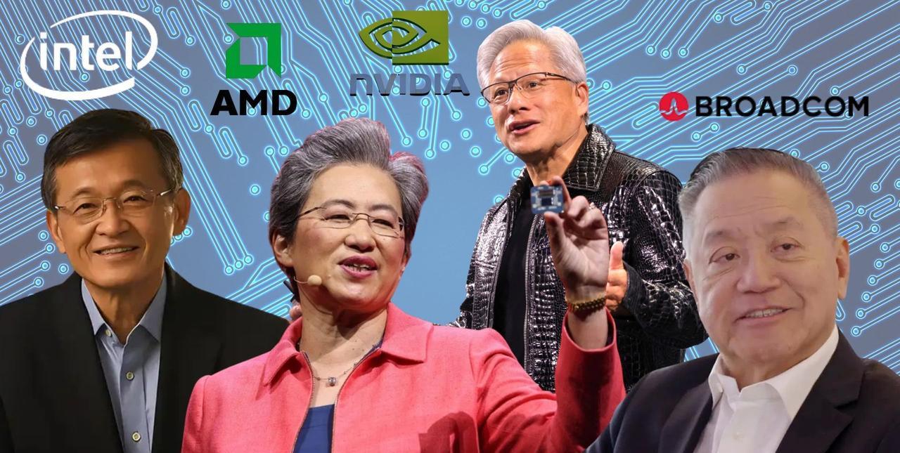 【硅谷高科企业掌门多华人，炎黄子孙贡献全人类】现在美国四大芯片企业，英伟达，AM
