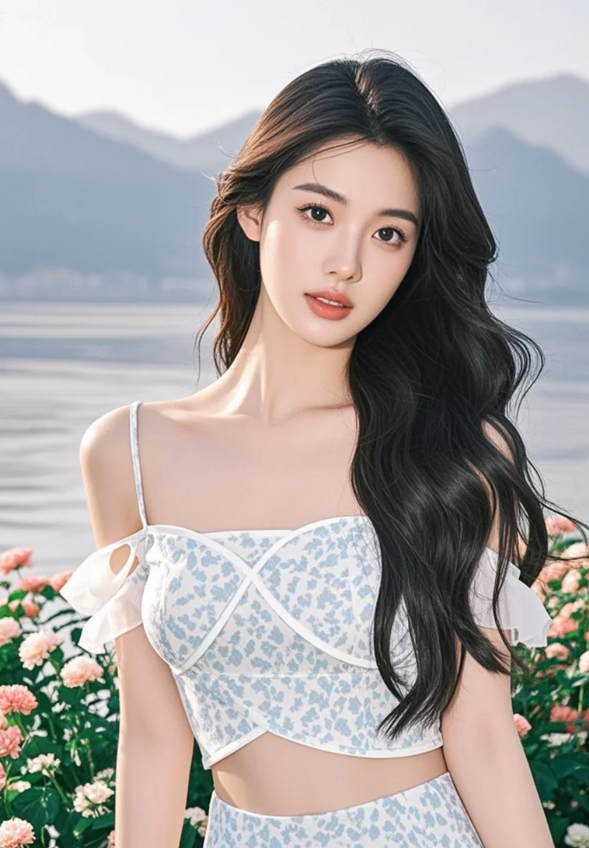 花开半夏，她在江畔低眉，像一首未写完的诗