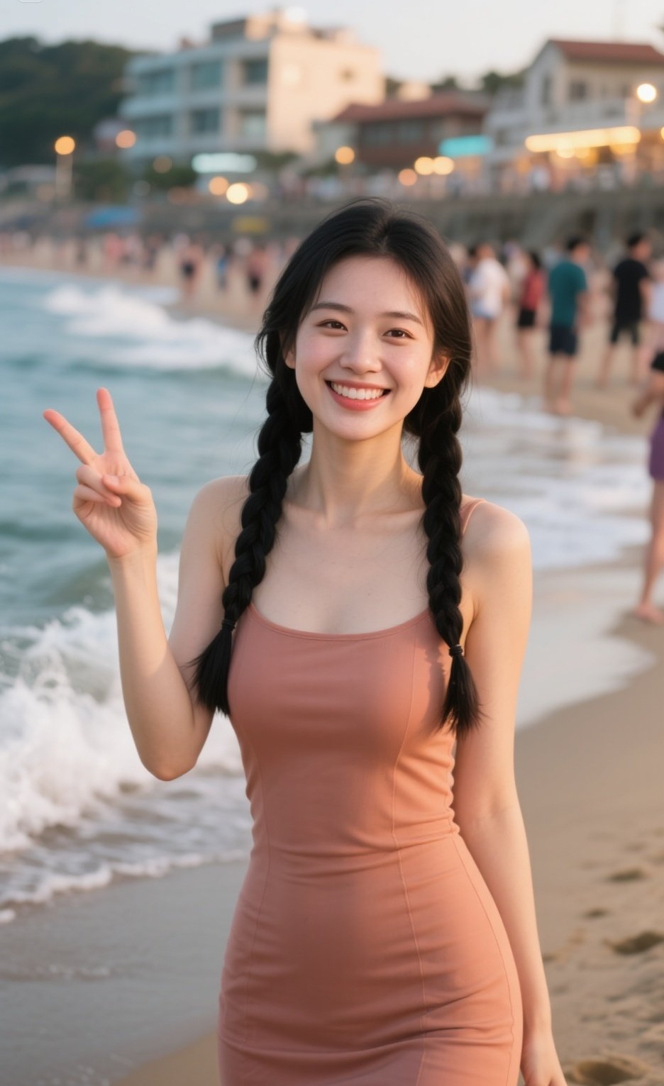 火辣女神海边舞，曲线毕露展风情