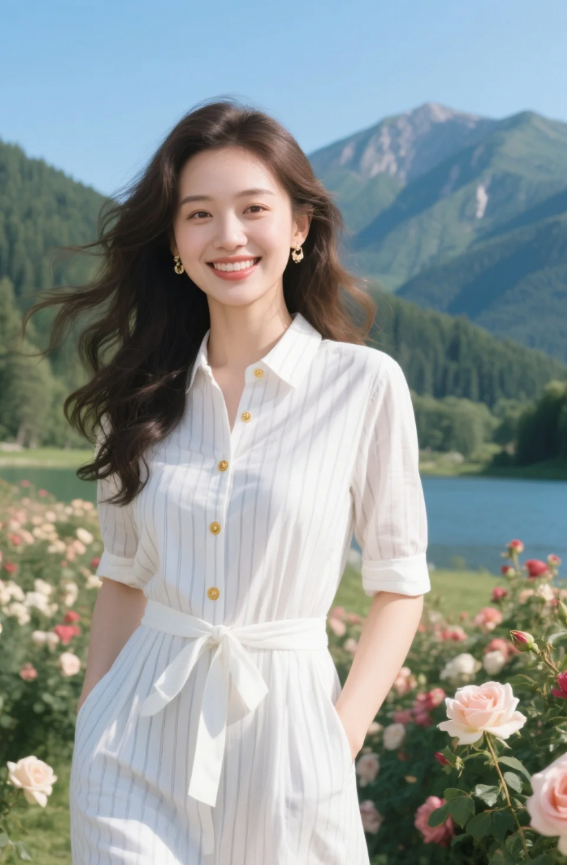 这组玫瑰园写真一发，评论区秒变：“今日心动女孩实锤！”