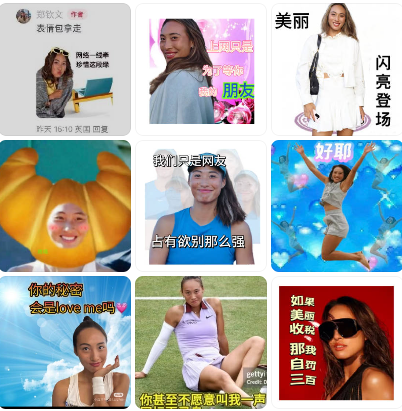 去逛郑钦文的评论区，搜刮了好多土味表情包 ​​​

