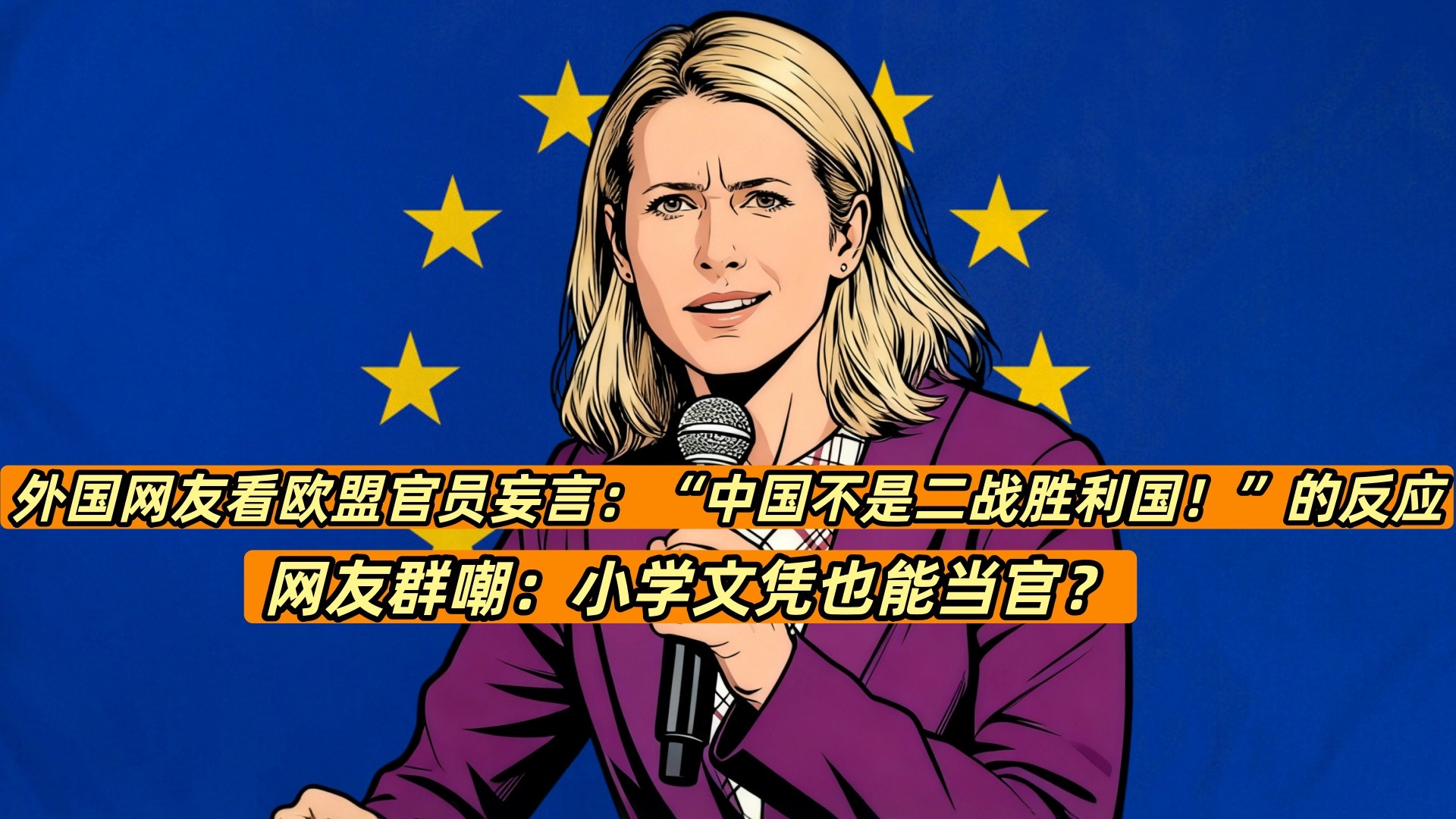 外国网友看欧盟官员妄言：“中国不是二战胜利国！”的反应，网友群嘲：小学文凭也能当官？