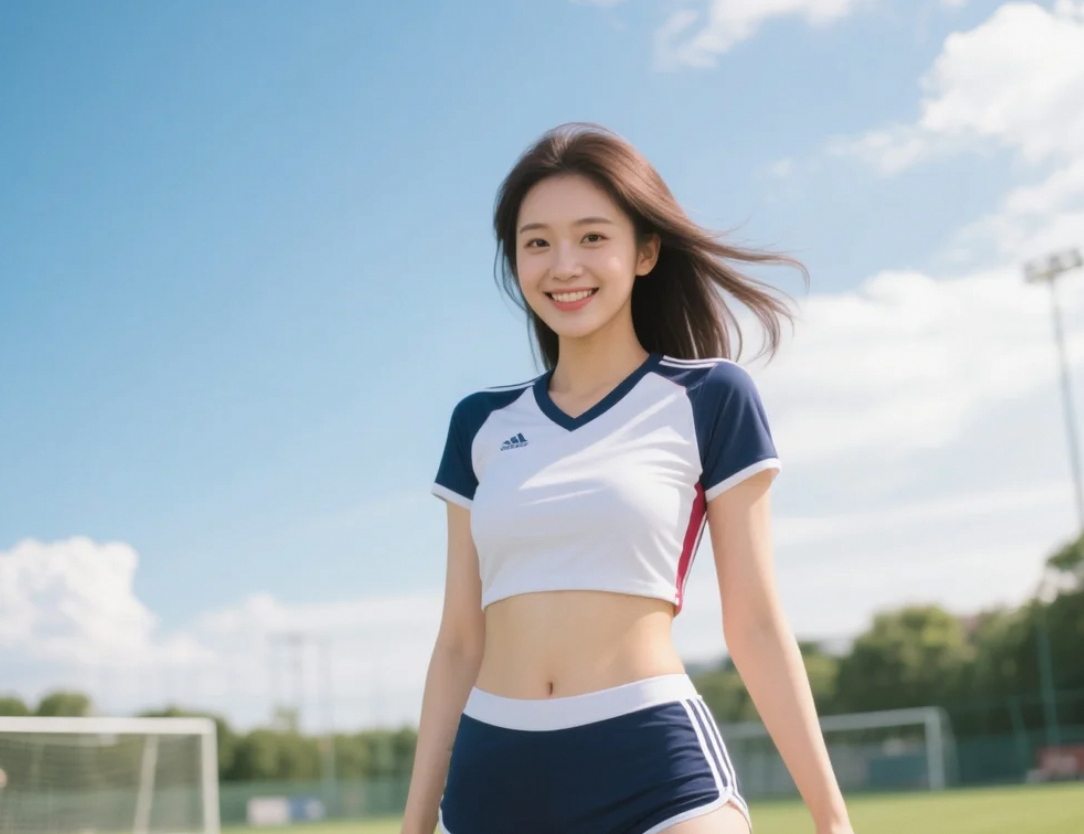 球场边的我，是阳光下的精灵，也是想打动你的女孩。