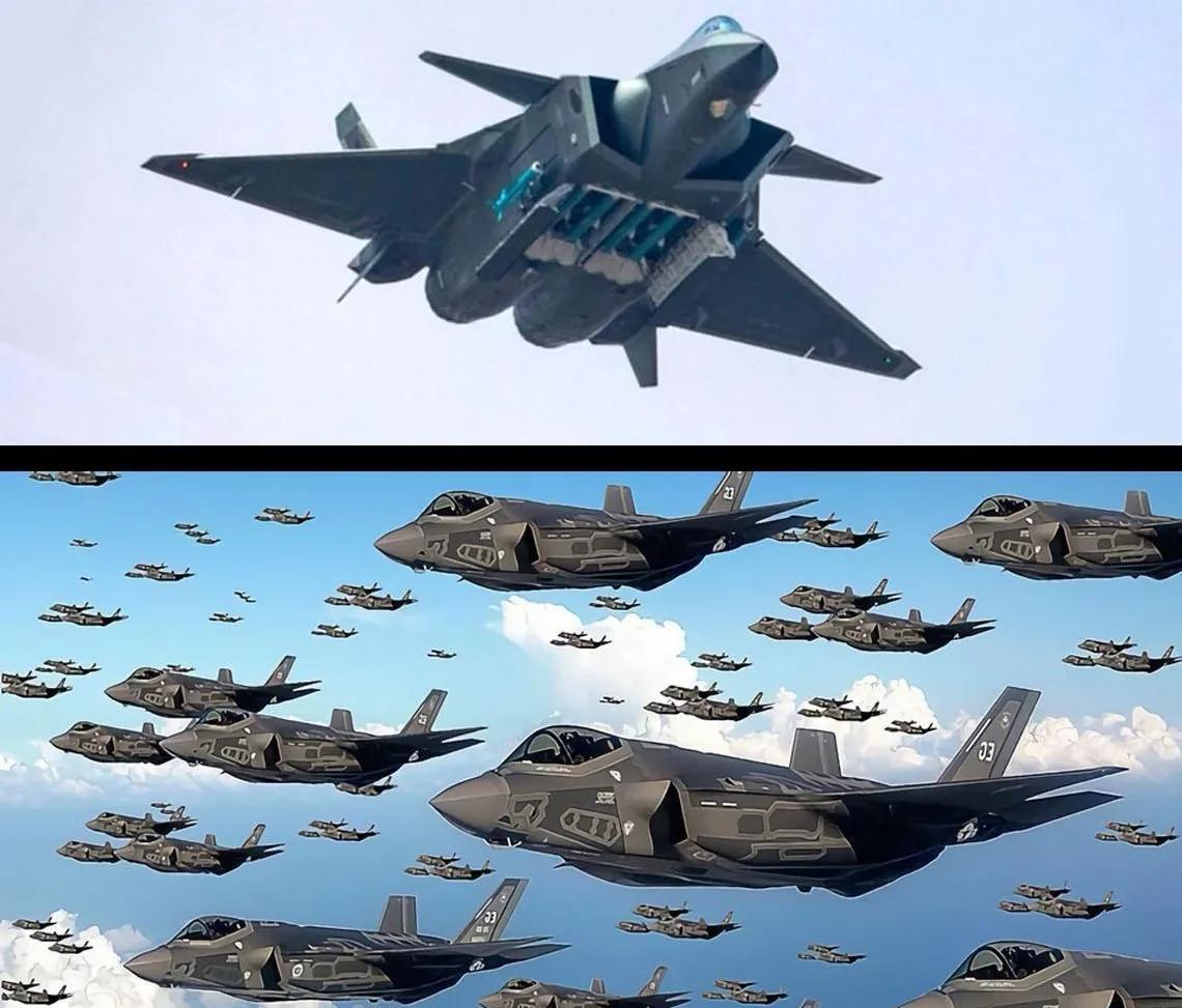 在一个“F-35年产量300架”的话题下看到这张图片。
很明显，这张图片想表达的
