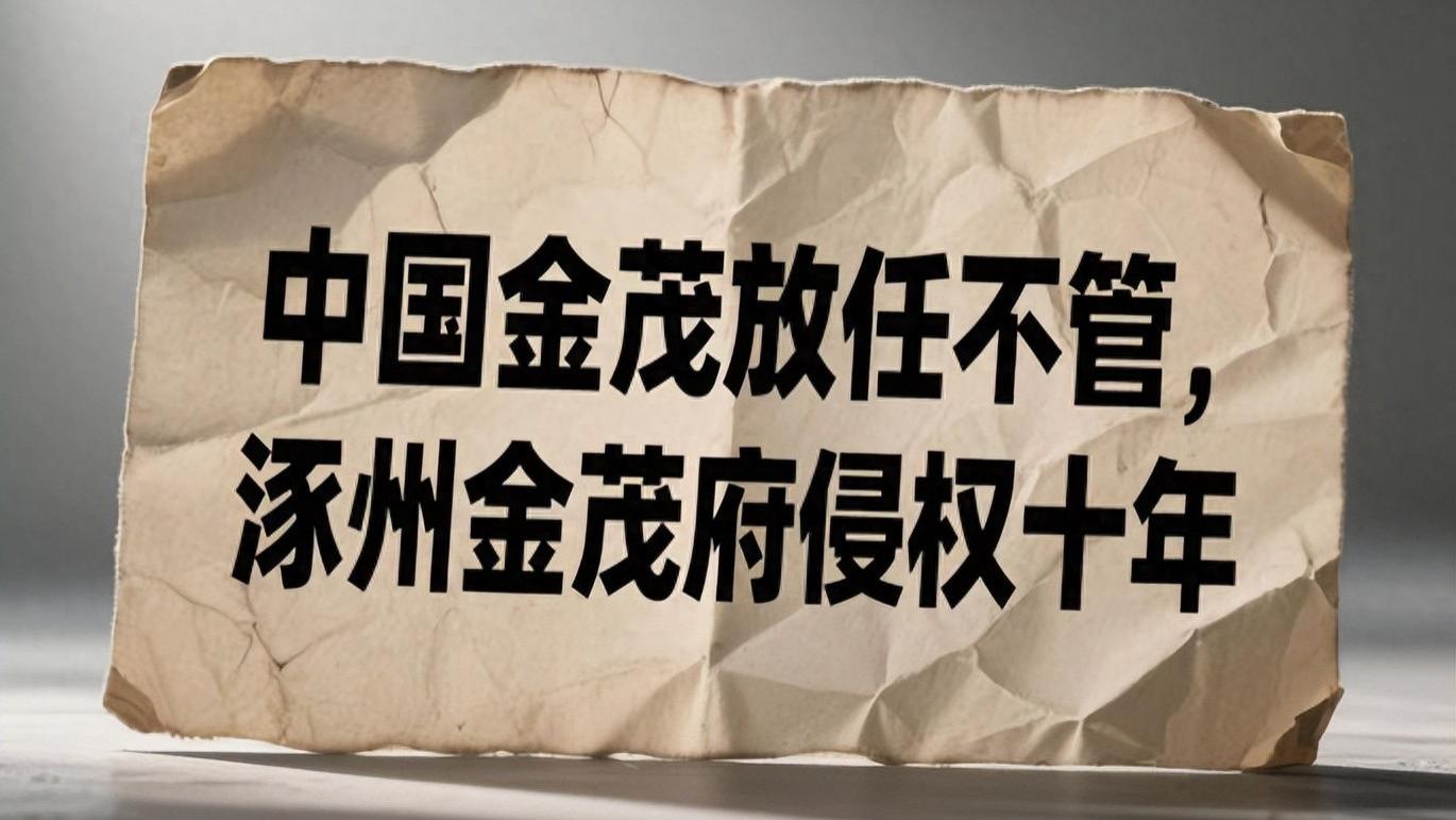 涿州“山寨金茂府”侵权十年未解，中国金茂放任不管业界称奇